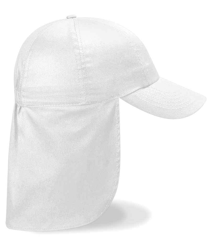 Beechfield Kids Legionnaire Style Cap in ONE White by Beechfield — Custom branded clothing by Print Press, featuring premium embroidery produced in our specialist print lab in the UK.