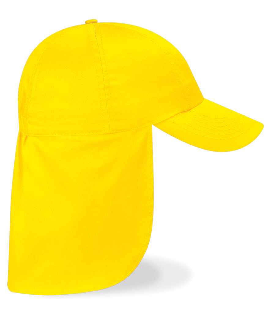 Beechfield Kids Legionnaire Style Cap in ONE Yellow by Beechfield — Custom branded clothing by Print Press, featuring premium embroidery produced in our specialist print lab in the UK.