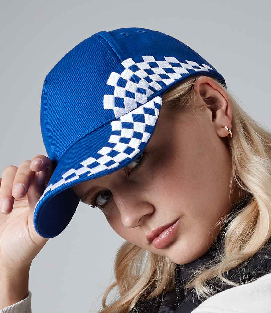 Beechfield Grand Prix Cap in ONE Bright Royal by Beechfield — Custom branded clothing by Print Press, featuring premium embroidery produced in our specialist print lab in the UK.