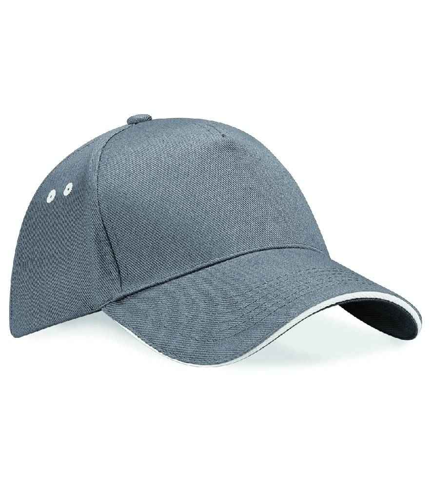 Beechfield Ultimate 5 Panel Cap with Sandwich Peak in ONE Graphite Grey Oyster Grey by Beechfield — Custom branded clothing by Print Press, featuring premium embroidery produced in our specialist print lab in the UK.