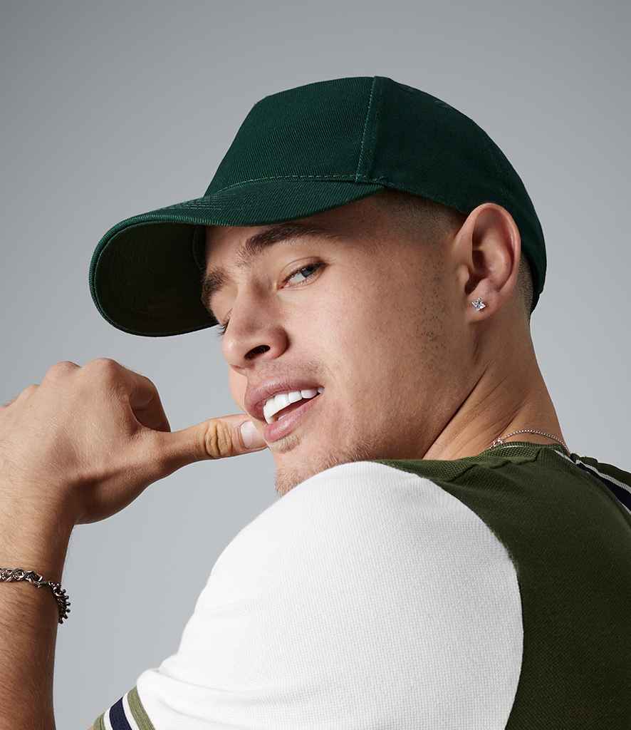 Beechfield Ultimate 5 Panel Cap in ONE Bottle Green by Beechfield — Custom branded clothing by Print Press, featuring premium embroidery produced in our specialist print lab in the UK.