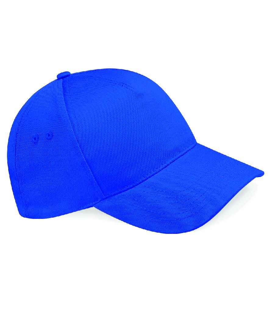 Beechfield Ultimate 5 Panel Cap in ONE Bright Royal by Beechfield — Custom branded clothing by Print Press, featuring premium embroidery produced in our specialist print lab in the UK.