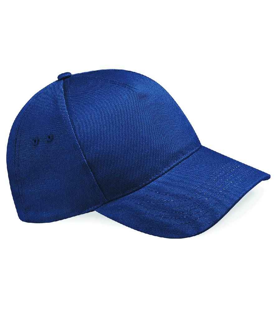 Beechfield Ultimate 5 Panel Cap in ONE French Navy by Beechfield — Custom branded clothing by Print Press, featuring premium embroidery produced in our specialist print lab in the UK.