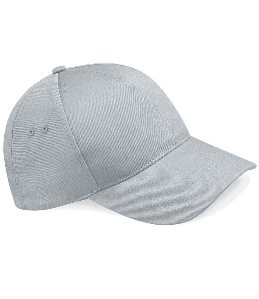 Beechfield Ultimate 5 Panel Cap in ONE Light Grey by Beechfield — Custom branded clothing by Print Press, featuring premium embroidery produced in our specialist print lab in the UK.