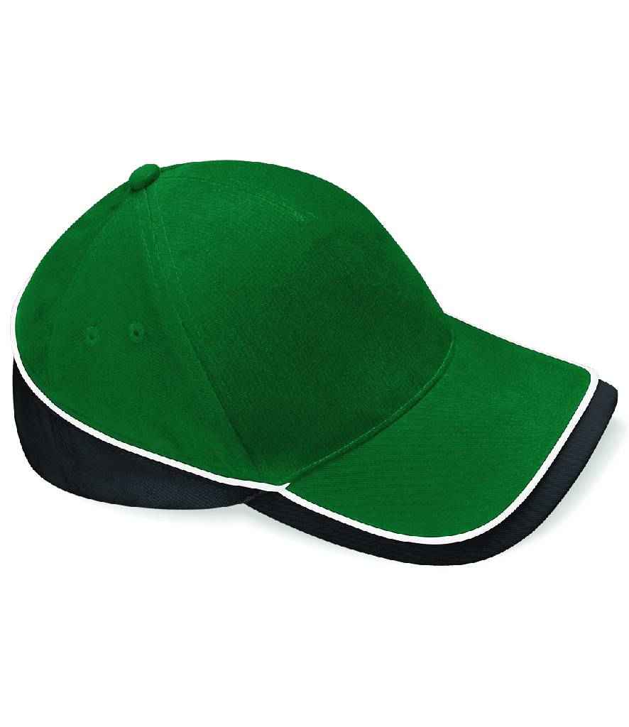 Beechfield Teamwear Competition Cap in ONE Bottle Green Black White by Beechfield — Custom branded clothing by Print Press, featuring premium embroidery produced in our specialist print lab in the UK.