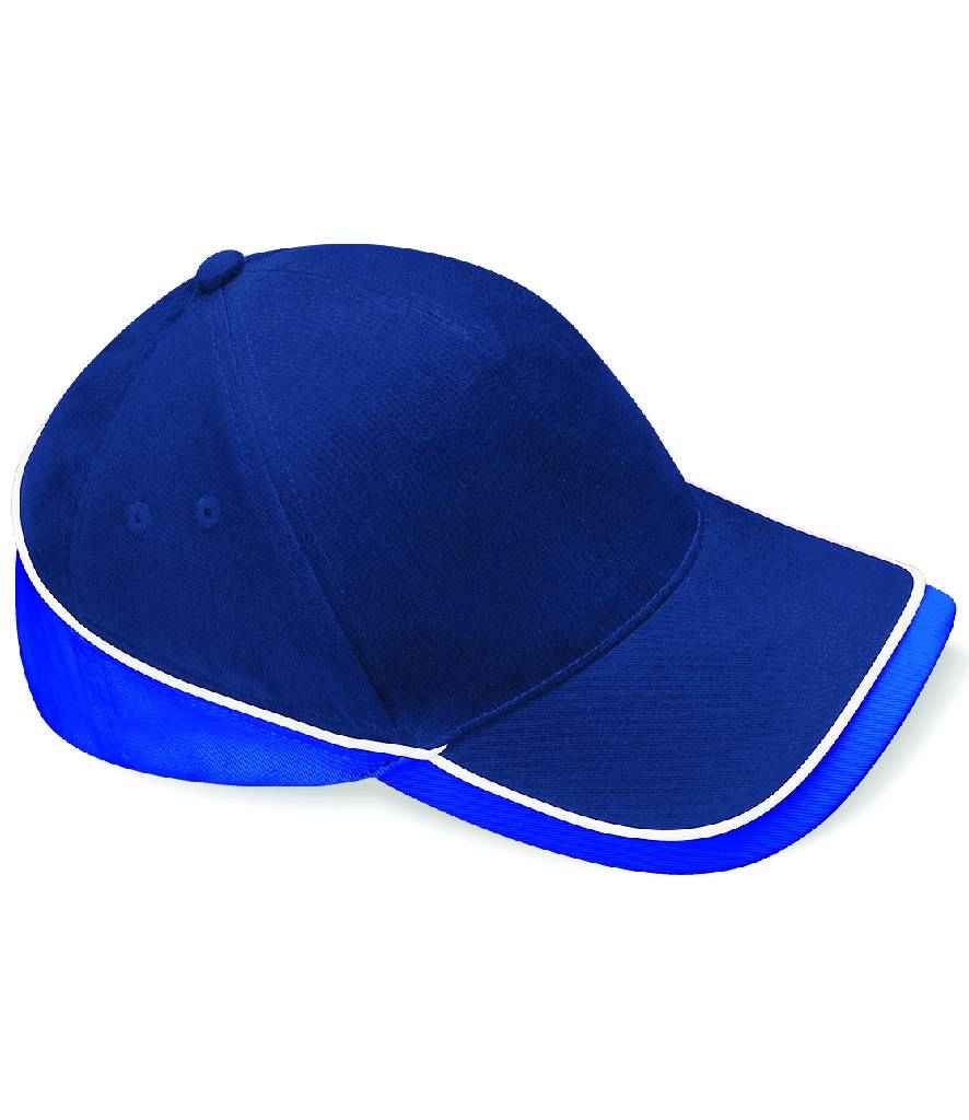 Beechfield Teamwear Competition Cap in ONE French Navy Bright Royal White by Beechfield — Custom branded clothing by Print Press, featuring premium embroidery produced in our specialist print lab in the UK.