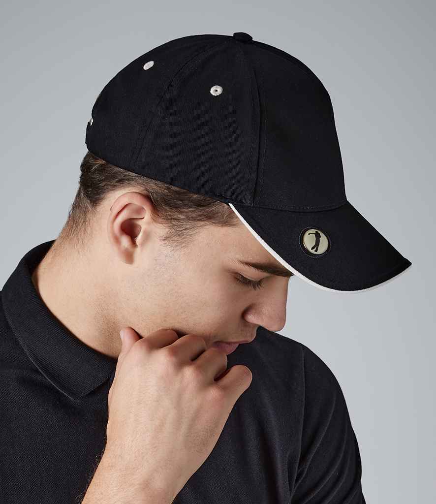 Beechfield Pro-Style Ball Mark Golf Cap in ONE Black Putty by Beechfield — Custom branded clothing by Print Press, featuring premium embroidery produced in our specialist print lab in the UK.