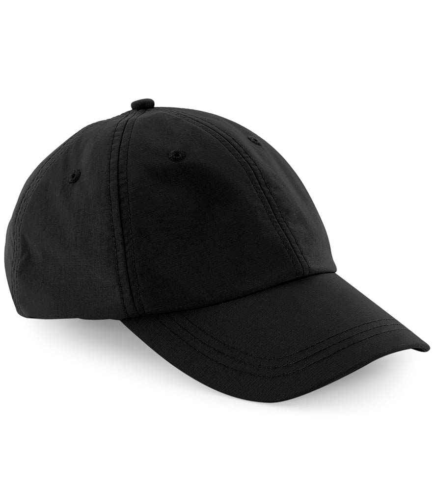 Beechfield Outdoor 6 Panel Cap in ONE Black by Beechfield — Custom branded clothing by Print Press, featuring premium embroidery produced in our specialist print lab in the UK.