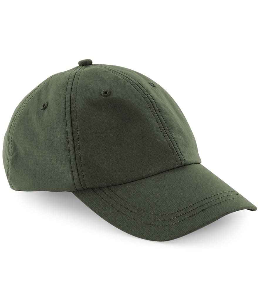 Beechfield Outdoor 6 Panel Cap in ONE Olive Green by Beechfield — Custom branded clothing by Print Press, featuring premium embroidery produced in our specialist print lab in the UK.