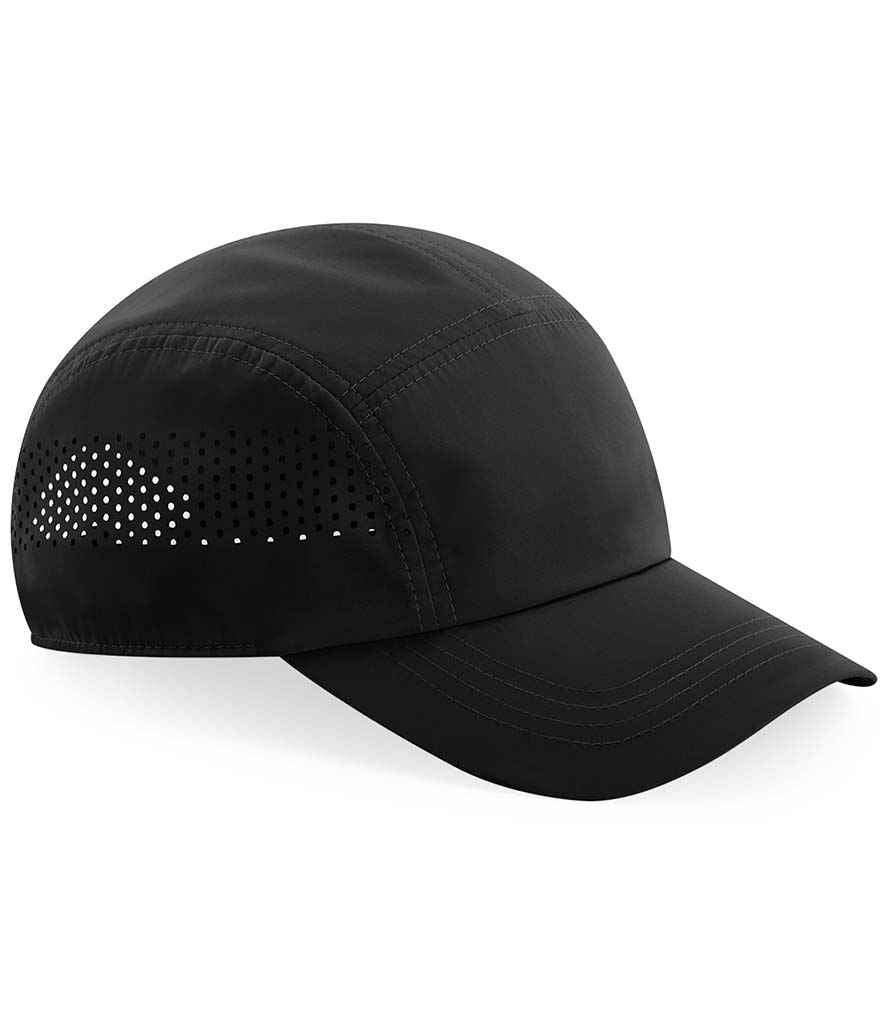 Beechfield Technical Running Cap in ONE Black by Beechfield — Custom branded clothing by Print Press, featuring premium embroidery produced in our specialist print lab in the UK.