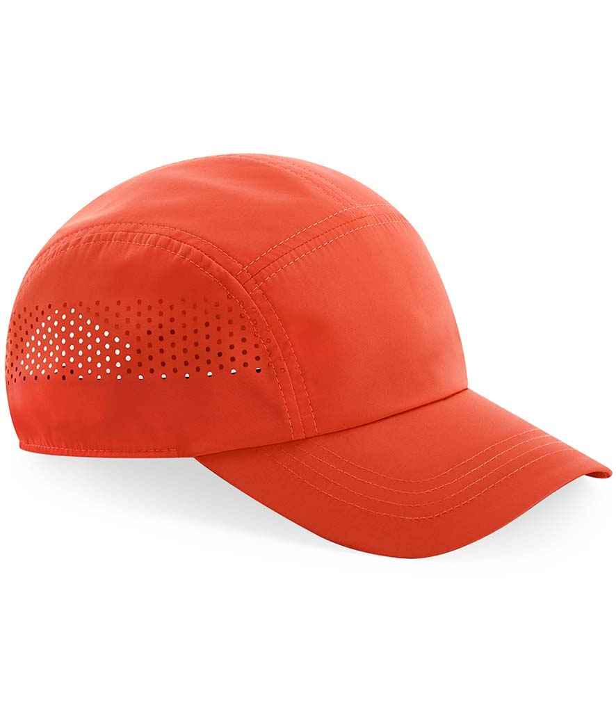 Beechfield Technical Running Cap in ONE Chilli Red by Beechfield — Custom branded clothing by Print Press, featuring premium embroidery produced in our specialist print lab in the UK.