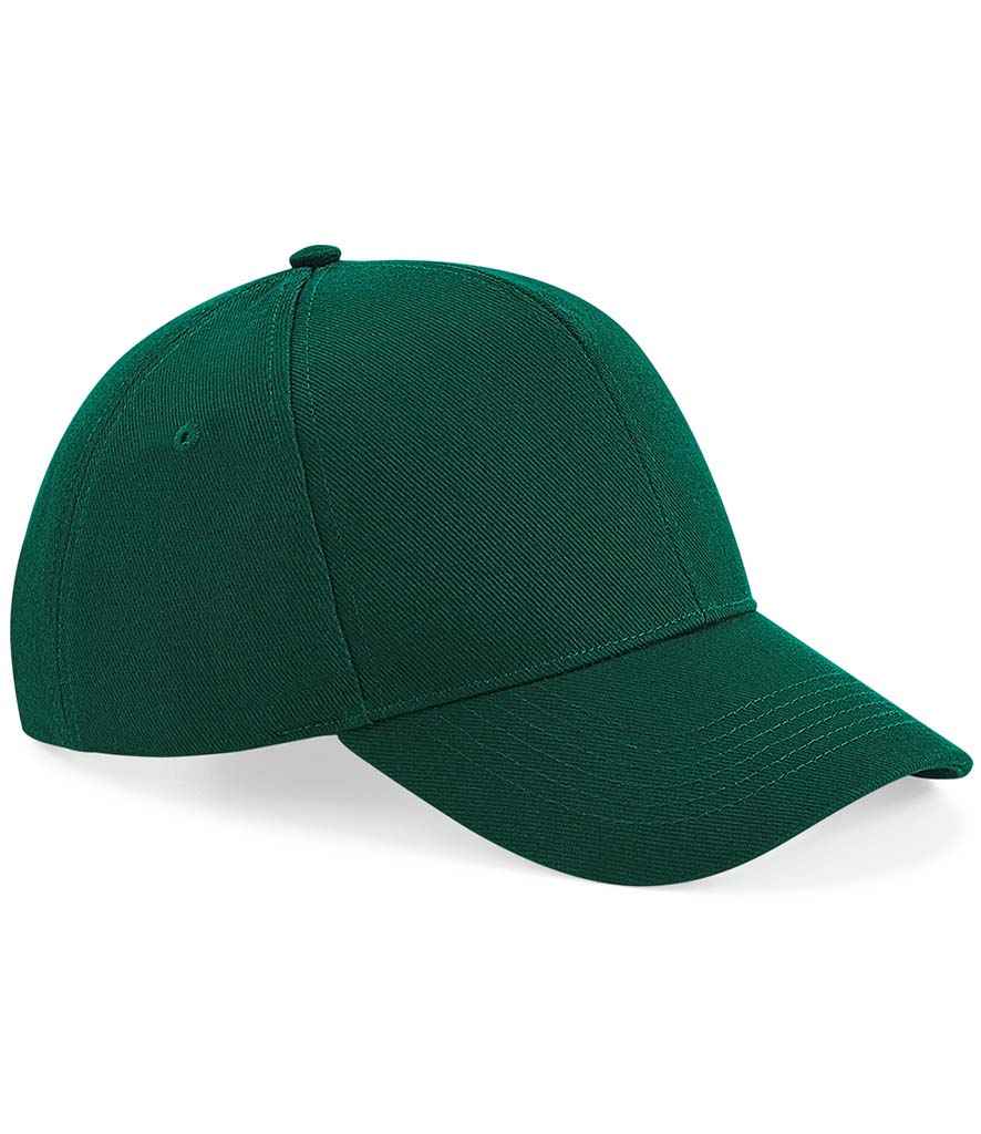Beechfield Ultimate 6 Panel Cap in ONE Bottle Green by Beechfield — Custom branded clothing by Print Press, featuring premium embroidery produced in our specialist print lab in the UK.