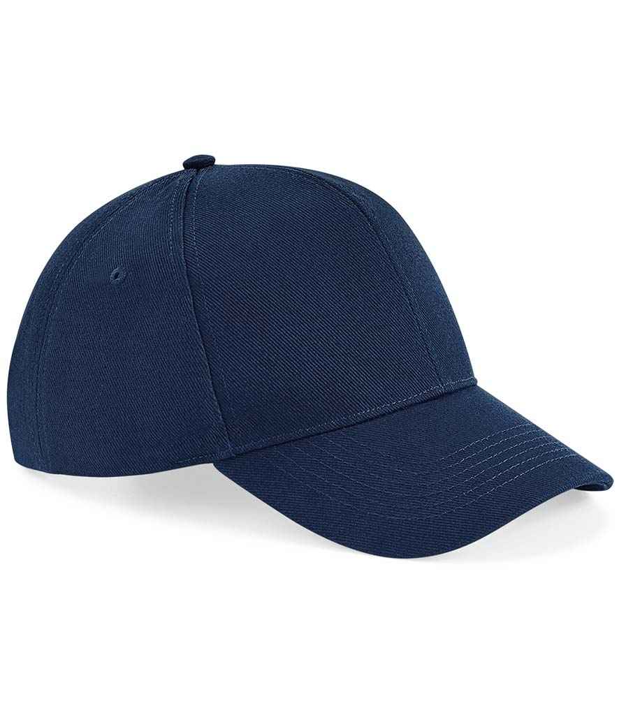 Beechfield Ultimate 6 Panel Cap in ONE French Navy by Beechfield — Custom branded clothing by Print Press, featuring premium embroidery produced in our specialist print lab in the UK.