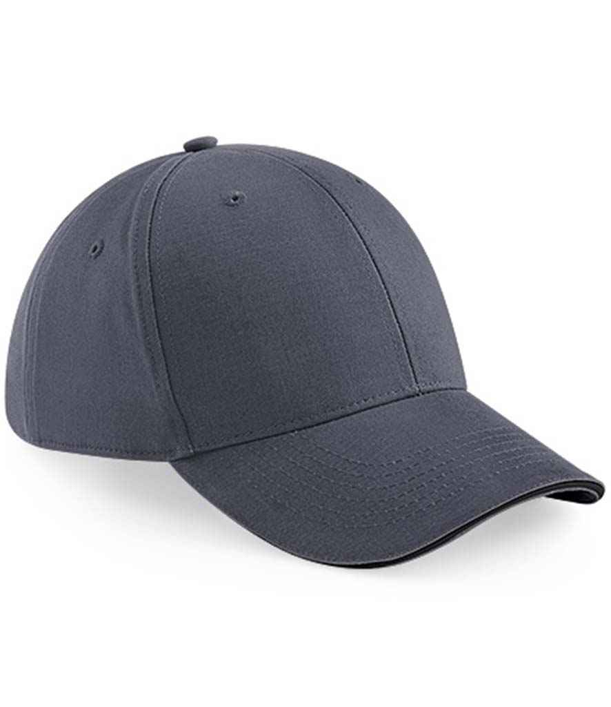 Beechfield Athleisure 6 Panel Cap in ONE Graphite Grey Black by Beechfield — Custom branded clothing by Print Press, featuring premium embroidery produced in our specialist print lab in the UK.