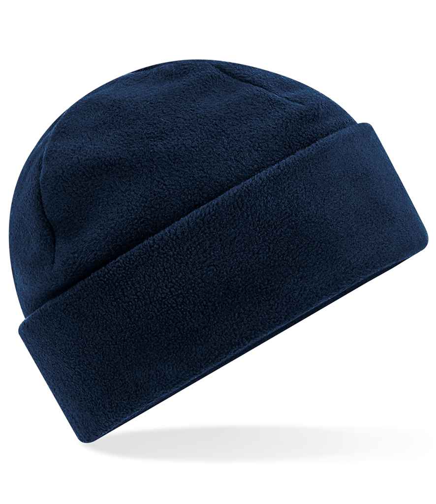 Beechfield Recycled Fleece Cuffed Beanie in ONE French Navy by Beechfield — Custom branded clothing by Print Press, featuring premium embroidery produced in our specialist print lab in the UK.