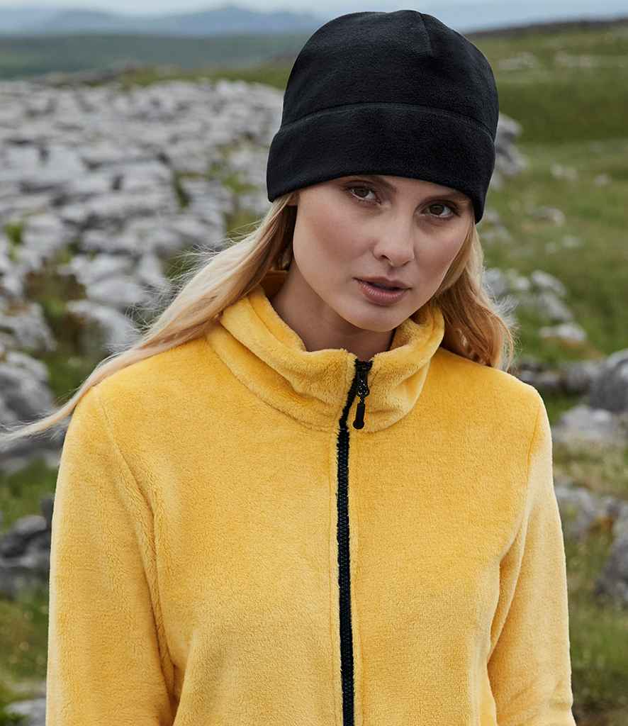 Beechfield Recycled Fleece Pull-On Beanie in ONE Black by Beechfield — Custom branded clothing by Print Press, featuring premium embroidery produced in our specialist print lab in the UK.