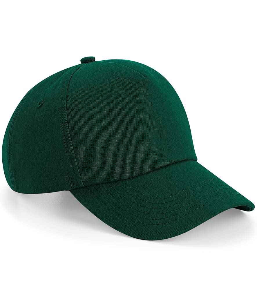 Beechfield Authentic 5 Panel Cap in ONE Bottle Green by Beechfield — Custom branded clothing by Print Press, featuring premium embroidery produced in our specialist print lab in the UK.