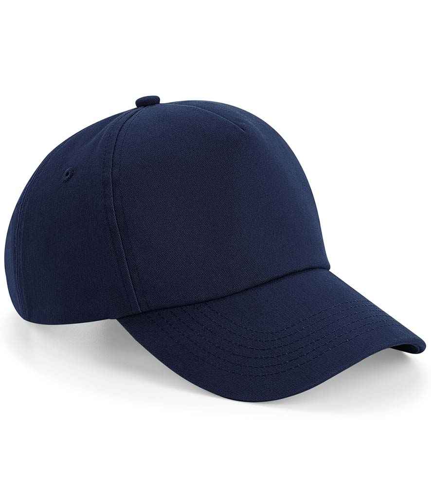 Beechfield Authentic 5 Panel Cap in ONE French Navy by Beechfield — Custom branded clothing by Print Press, featuring premium embroidery produced in our specialist print lab in the UK.