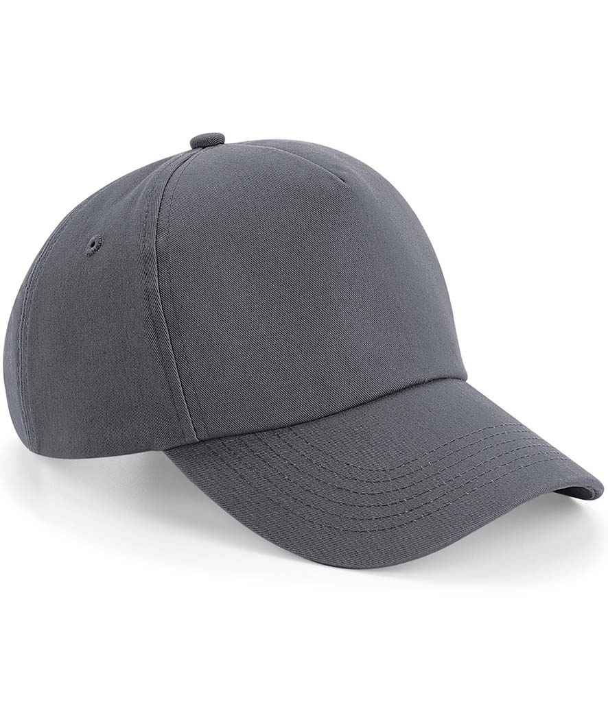 Beechfield Authentic 5 Panel Cap in ONE Graphite Grey by Beechfield — Custom branded clothing by Print Press, featuring premium embroidery produced in our specialist print lab in the UK.