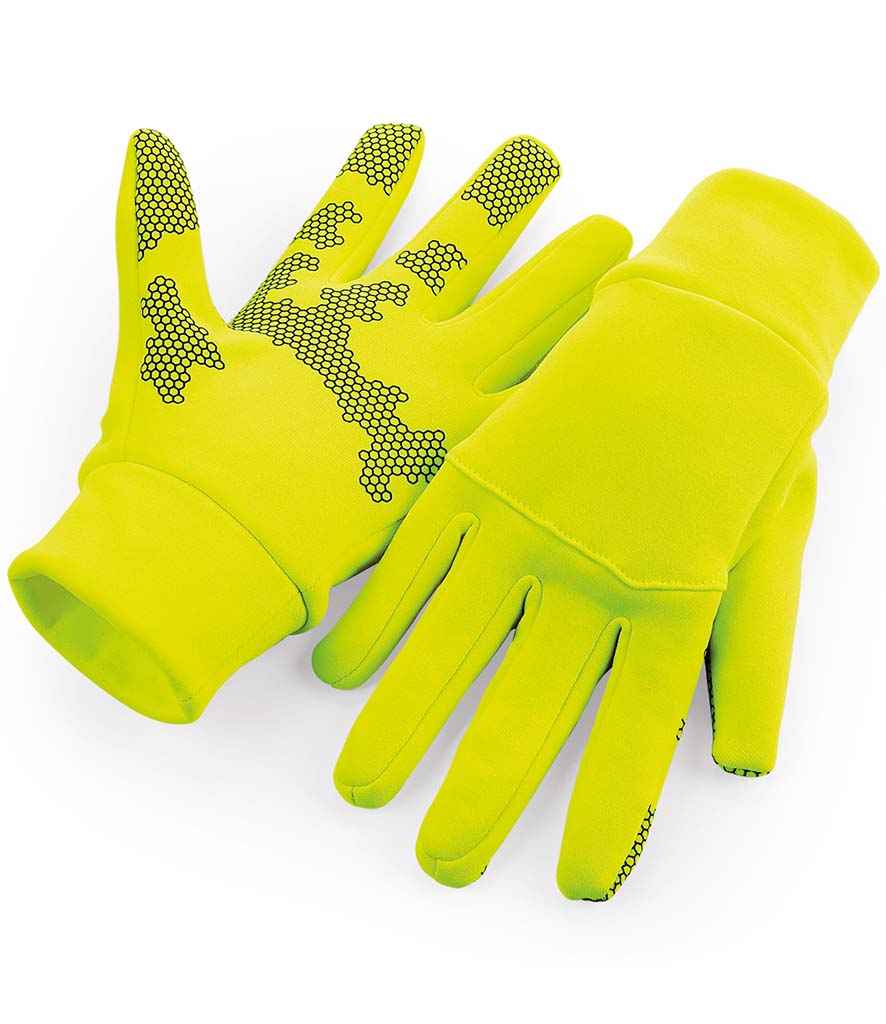 Beechfield Sports Tech Soft Shell Gloves in Fluorescent Yellow by Beechfield — Custom branded clothing by Print Press, featuring premium embroidery produced in our specialist print lab in the UK.