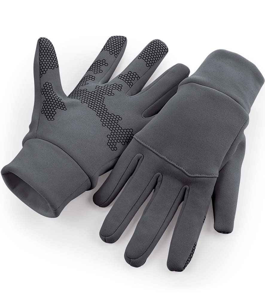 Beechfield Sports Tech Soft Shell Gloves in Graphite Grey by Beechfield — Custom branded clothing by Print Press, featuring premium embroidery produced in our specialist print lab in the UK.