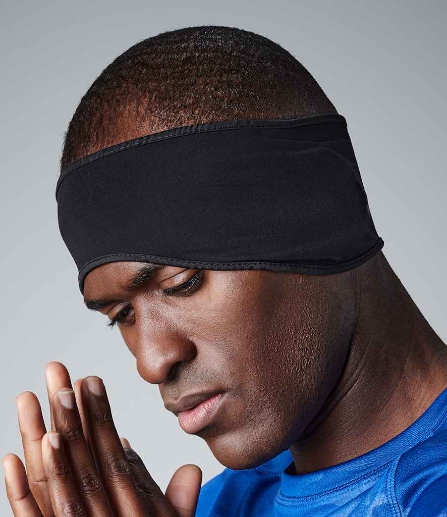 Beechfield Sports Tech Soft Shell Headband in ONE Black by Beechfield — Custom branded clothing by Print Press, featuring premium embroidery produced in our specialist print lab in the UK.