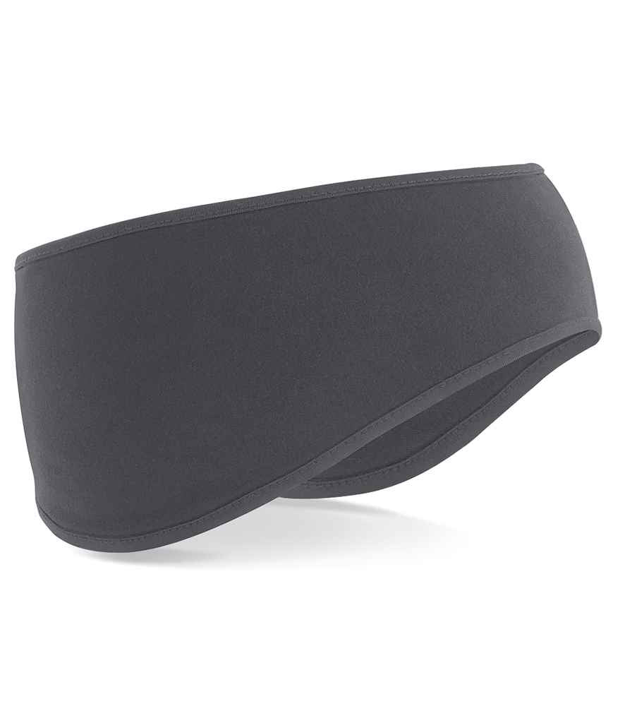 Beechfield Sports Tech Soft Shell Headband in ONE Graphite Grey by Beechfield — Custom branded clothing by Print Press, featuring premium embroidery produced in our specialist print lab in the UK.
