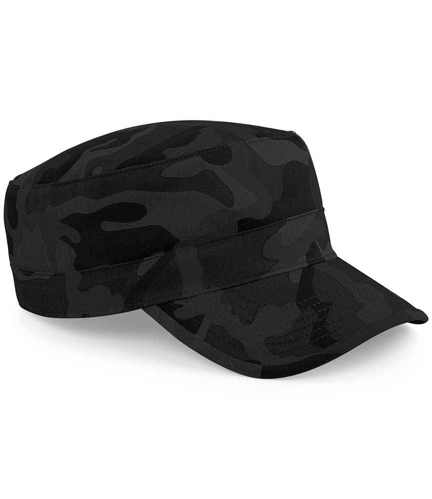 Beechfield Camo Army Cap in ONE Midnight Camo by Beechfield — Custom branded clothing by Print Press, featuring premium embroidery produced in our specialist print lab in the UK.