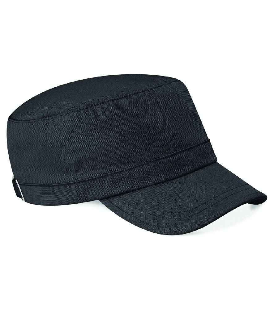 Beechfield Army Cap in ONE Black by Beechfield — Custom branded clothing by Print Press, featuring premium embroidery produced in our specialist print lab in the UK.