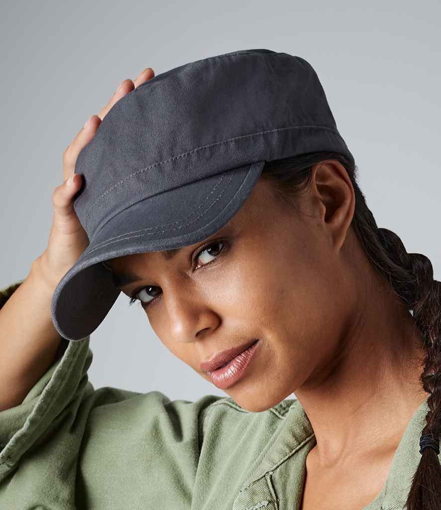 Beechfield Army Cap in ONE Graphite Grey by Beechfield — Custom branded clothing by Print Press, featuring premium embroidery produced in our specialist print lab in the UK.