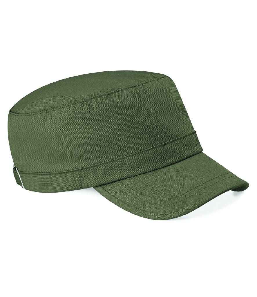 Beechfield Army Cap in ONE Olive Green by Beechfield — Custom branded clothing by Print Press, featuring premium embroidery produced in our specialist print lab in the UK.