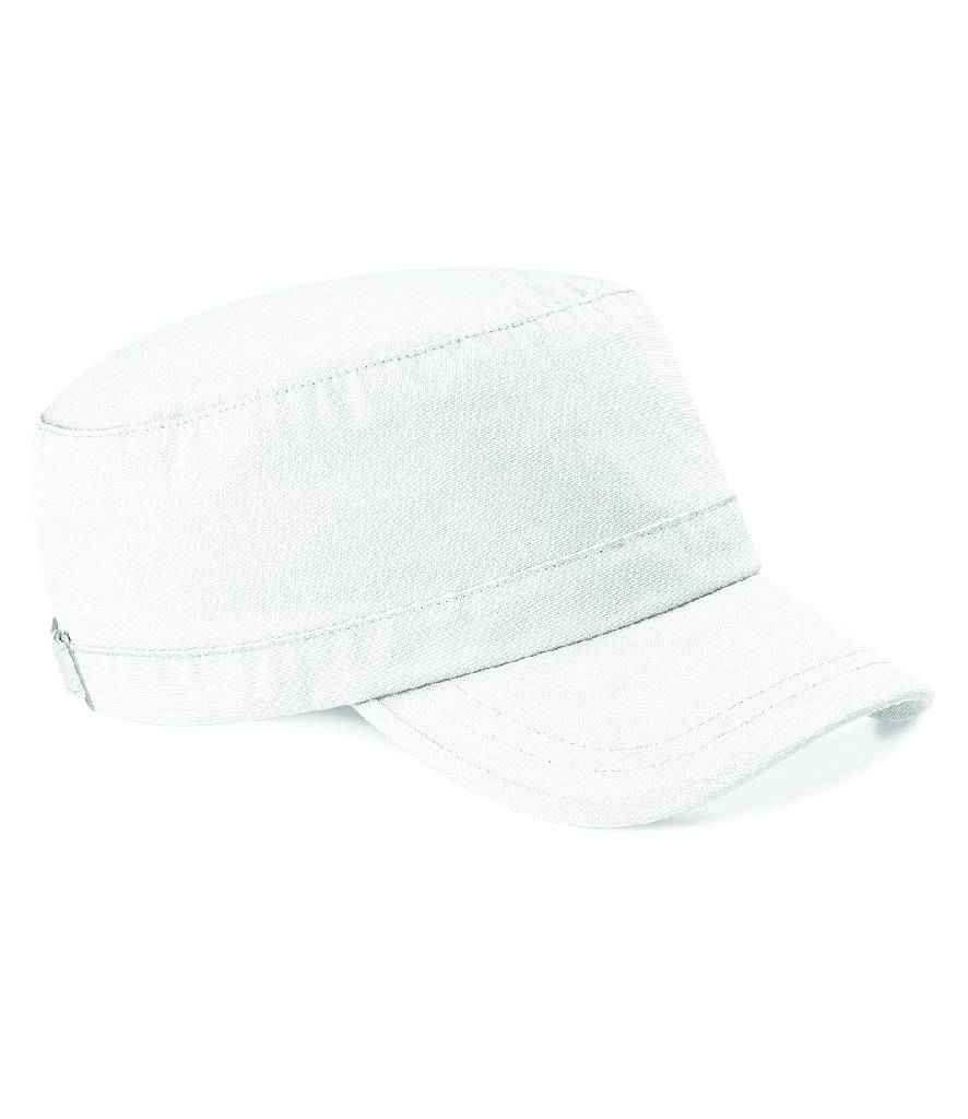 Beechfield Army Cap in ONE White by Beechfield — Custom branded clothing by Print Press, featuring premium embroidery produced in our specialist print lab in the UK.