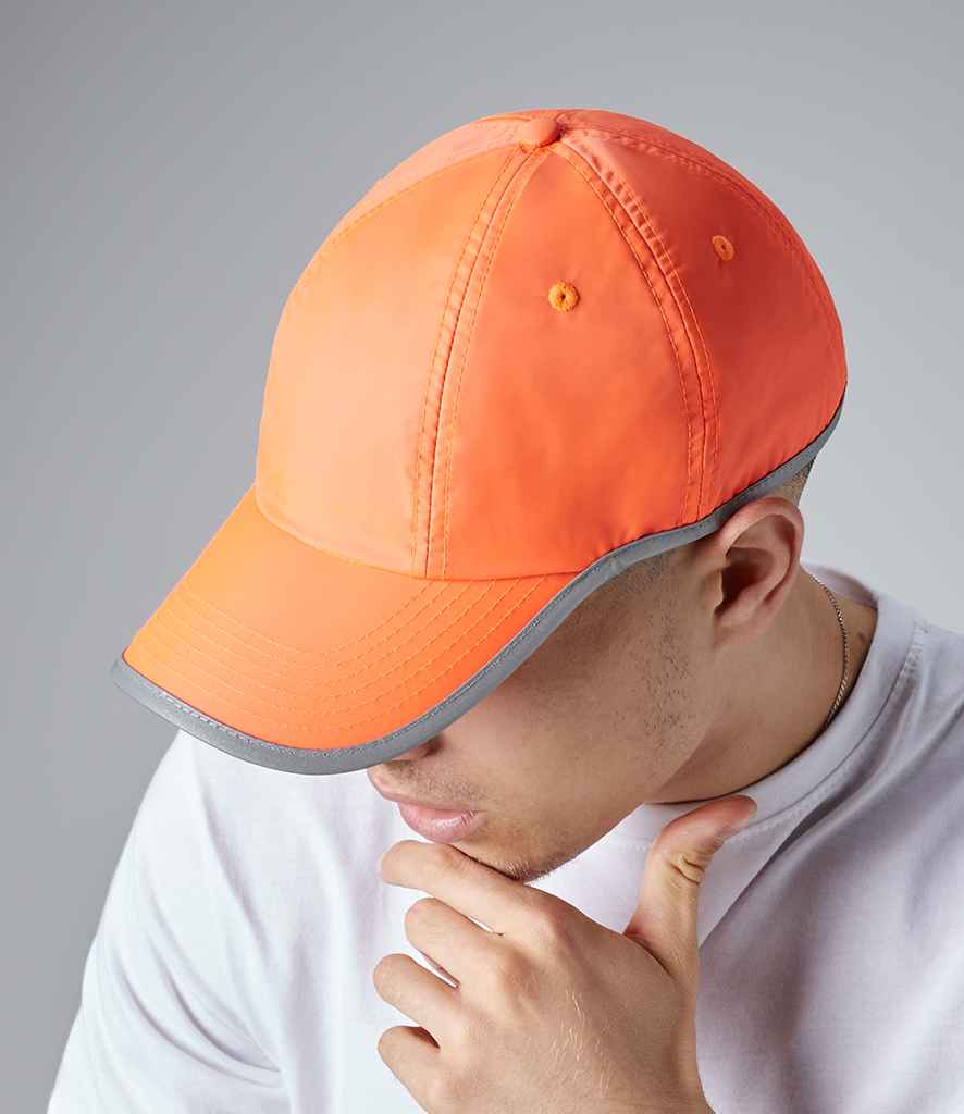 Beechfield Enhanced-Viz Cap in ONE Fluorescent Orange by Beechfield — Custom branded clothing by Print Press, featuring premium embroidery produced in our specialist print lab in the UK.