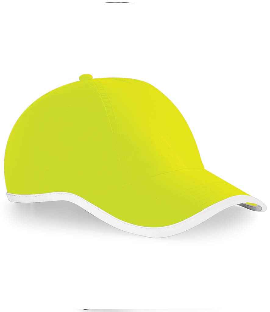 Beechfield Enhanced-Viz Cap in ONE Fluorescent Yellow by Beechfield — Custom branded clothing by Print Press, featuring premium embroidery produced in our specialist print lab in the UK.