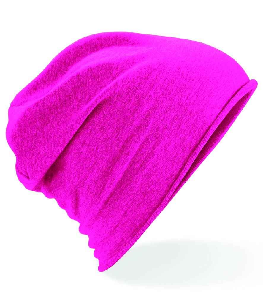 Beechfield Jersey Beanie in ONE Fuchsia by Beechfield — Custom branded clothing by Print Press, featuring premium embroidery produced in our specialist print lab in the UK.