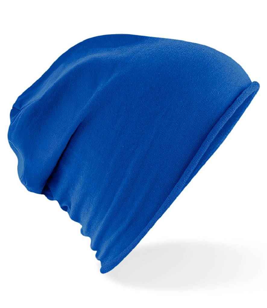 Beechfield Jersey Beanie in ONE Bright Royal by Beechfield — Custom branded clothing by Print Press, featuring premium embroidery produced in our specialist print lab in the UK.