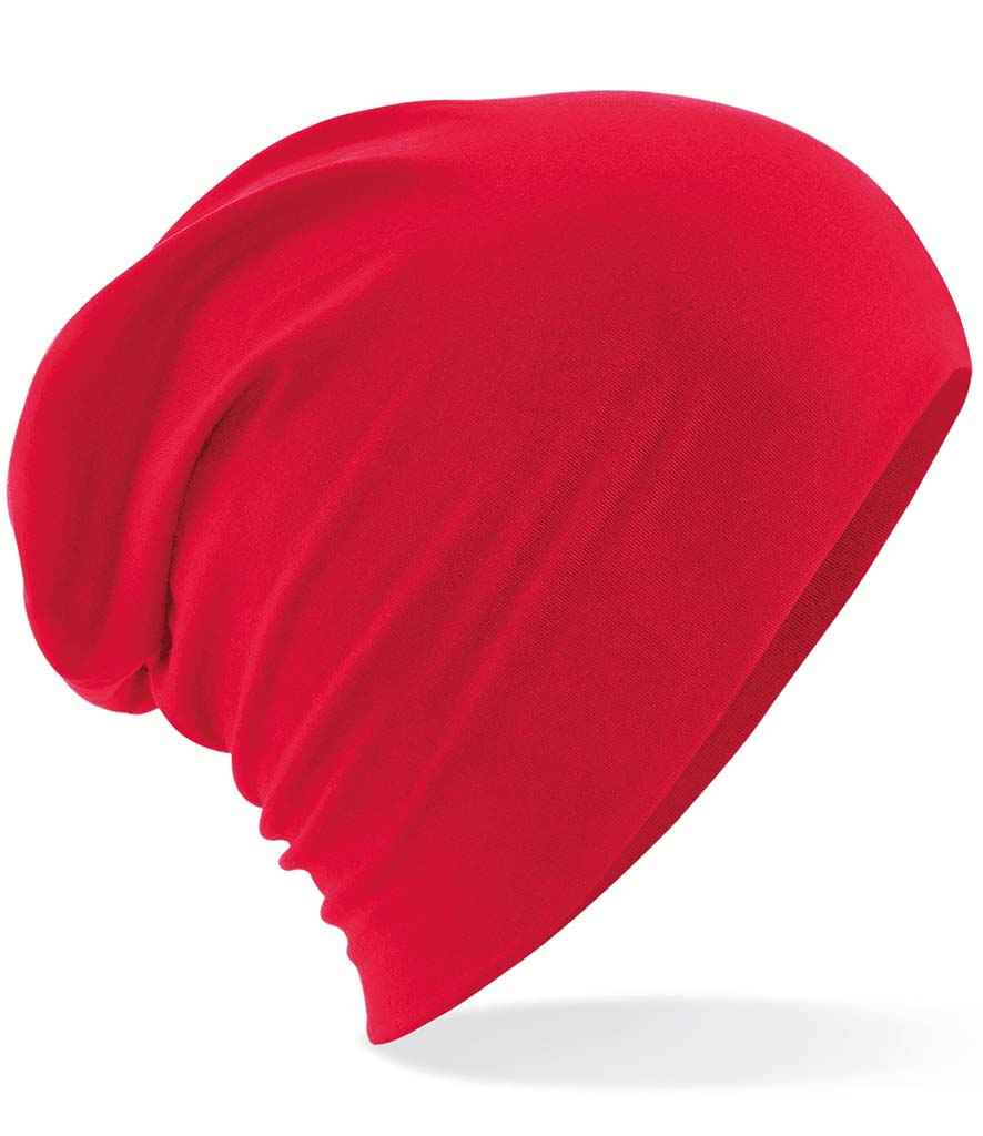 Beechfield Hemsedal Slouch Beanie in ONE Classic Red by Beechfield — Custom branded clothing by Print Press, featuring premium embroidery produced in our specialist print lab in the UK.