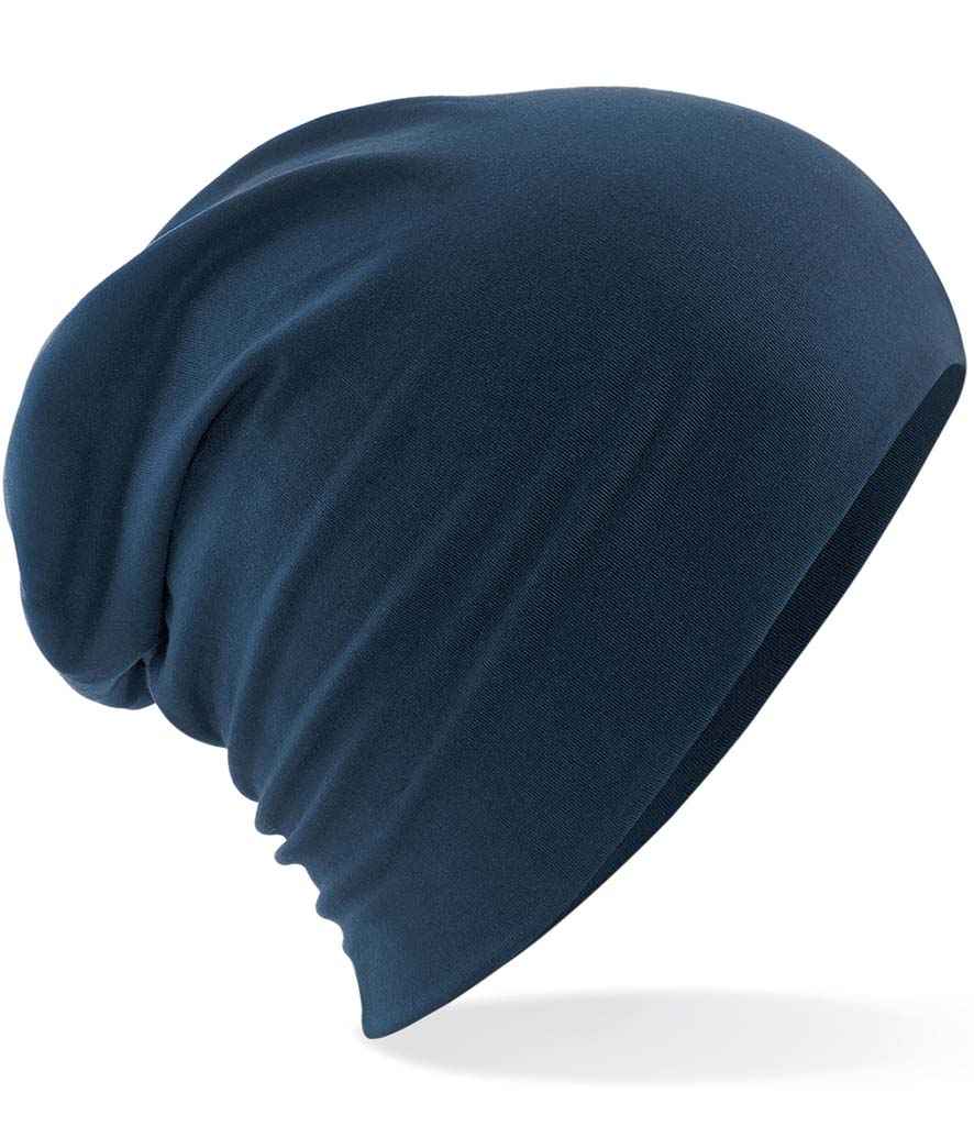 Beechfield Hemsedal Slouch Beanie in ONE French Navy by Beechfield — Custom branded clothing by Print Press, featuring premium embroidery produced in our specialist print lab in the UK.