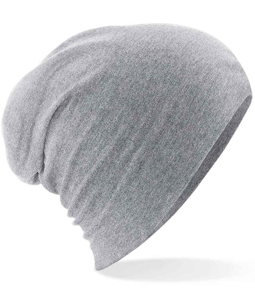 Beechfield Hemsedal Slouch Beanie in ONE Heather Grey by Beechfield — Custom branded clothing by Print Press, featuring premium embroidery produced in our specialist print lab in the UK.