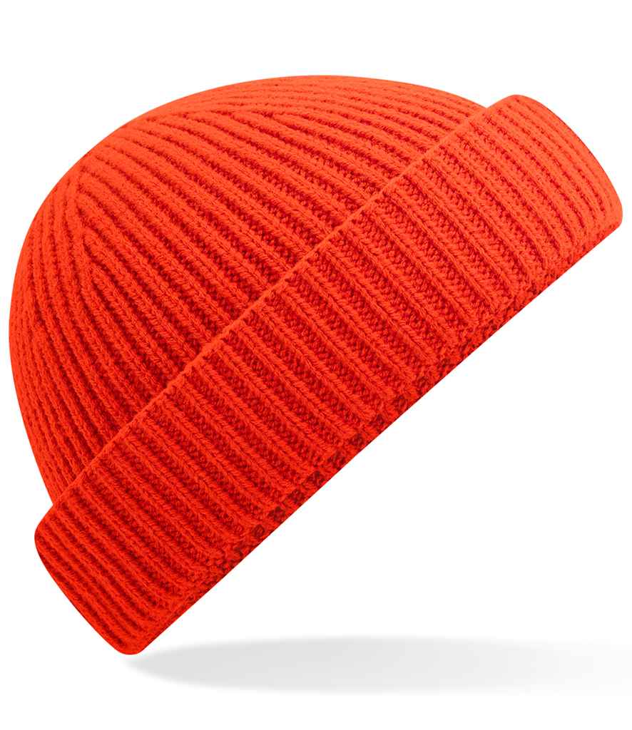 Beechfield Recycled Harbour Beanie in ONE Fire Red by Beechfield — Custom branded clothing by Print Press, featuring premium embroidery produced in our specialist print lab in the UK.
