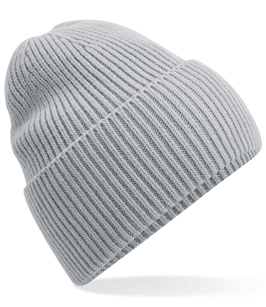 Beechfield Recycled Oversized Cuffed Beanie in ONE Light Grey by Beechfield — Custom branded clothing by Print Press, featuring premium embroidery produced in our specialist print lab in the UK.