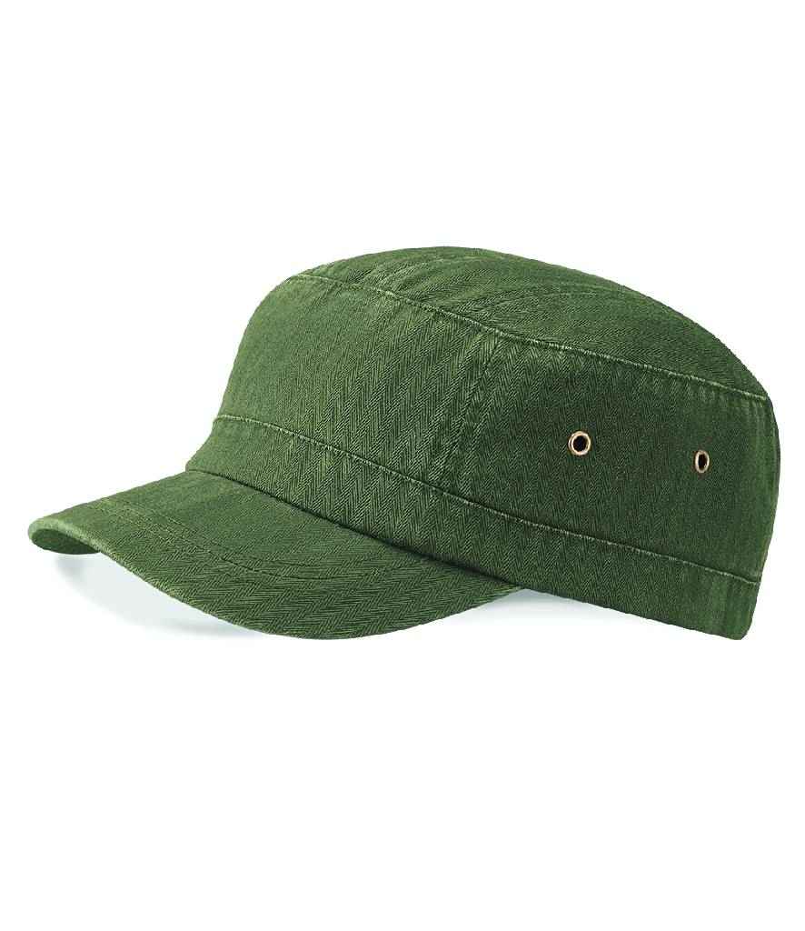 Beechfield Urban Army Cap in ONE Vintage Olive by Beechfield — Custom branded clothing by Print Press, featuring premium embroidery produced in our specialist print lab in the UK.