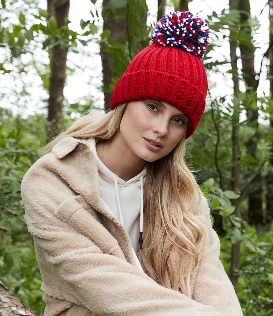Beechfield Hygge Beanie in ONE Classic Red by Beechfield — Custom branded clothing by Print Press, featuring premium embroidery produced in our specialist print lab in the UK.