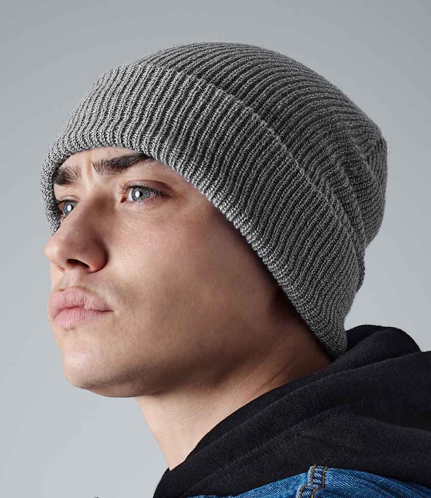 Beechfield Heritage Beanie in ONE Graphite Grey by Beechfield — Custom branded clothing by Print Press, featuring premium embroidery produced in our specialist print lab in the UK.