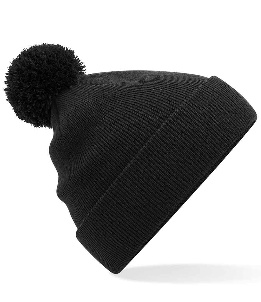 Beechfield Kids Original Pom Pom Beanie in ONE Black by Beechfield — Custom branded clothing by Print Press, featuring premium embroidery produced in our specialist print lab in the UK.