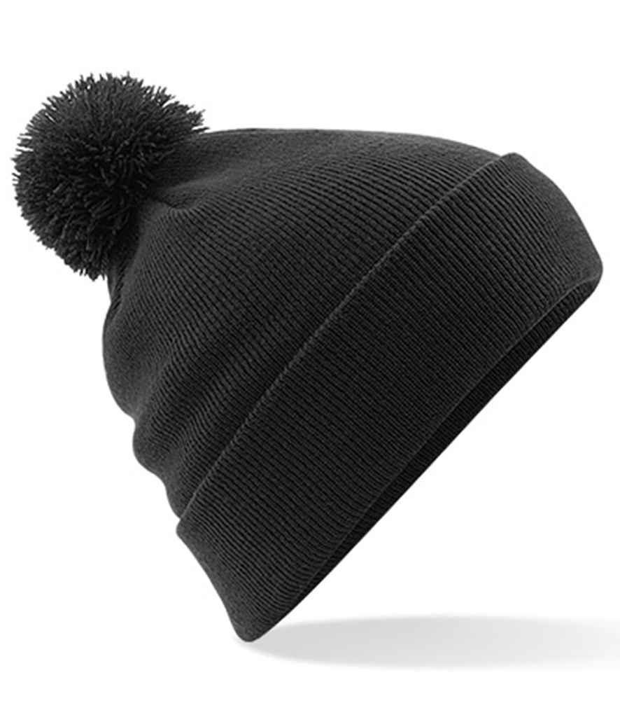 Beechfield Original Pom Pom Beanie in ONE Black by Beechfield — Custom branded clothing by Print Press, featuring premium embroidery produced in our specialist print lab in the UK.