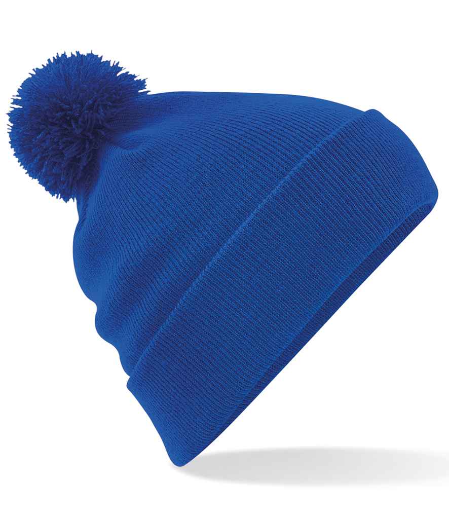 Beechfield Original Pom Pom Beanie in ONE Bright Royal by Beechfield — Custom branded clothing by Print Press, featuring premium embroidery produced in our specialist print lab in the UK.