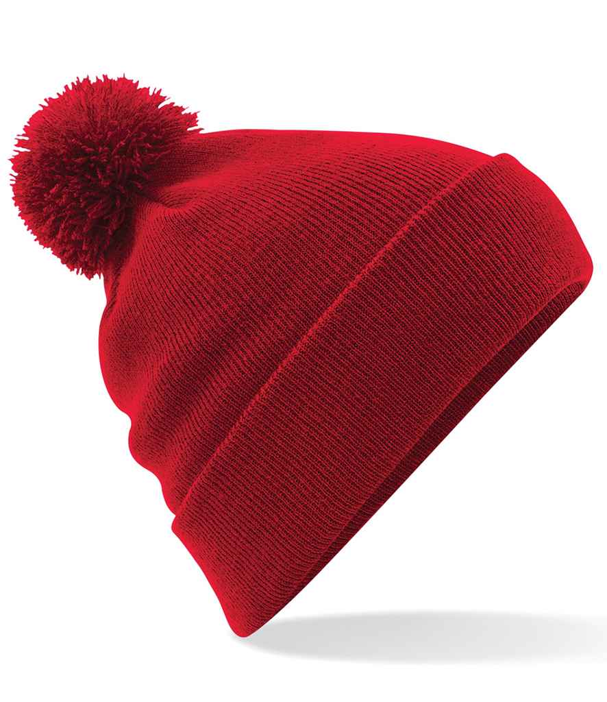 Beechfield Original Pom Pom Beanie in ONE Classic Red by Beechfield — Custom branded clothing by Print Press, featuring premium embroidery produced in our specialist print lab in the UK.