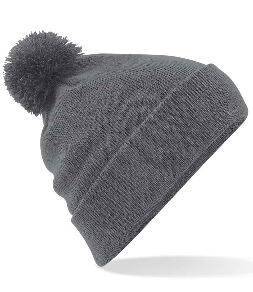 Beechfield Original Pom Pom Beanie in ONE Graphite Grey by Beechfield — Custom branded clothing by Print Press, featuring premium embroidery produced in our specialist print lab in the UK.