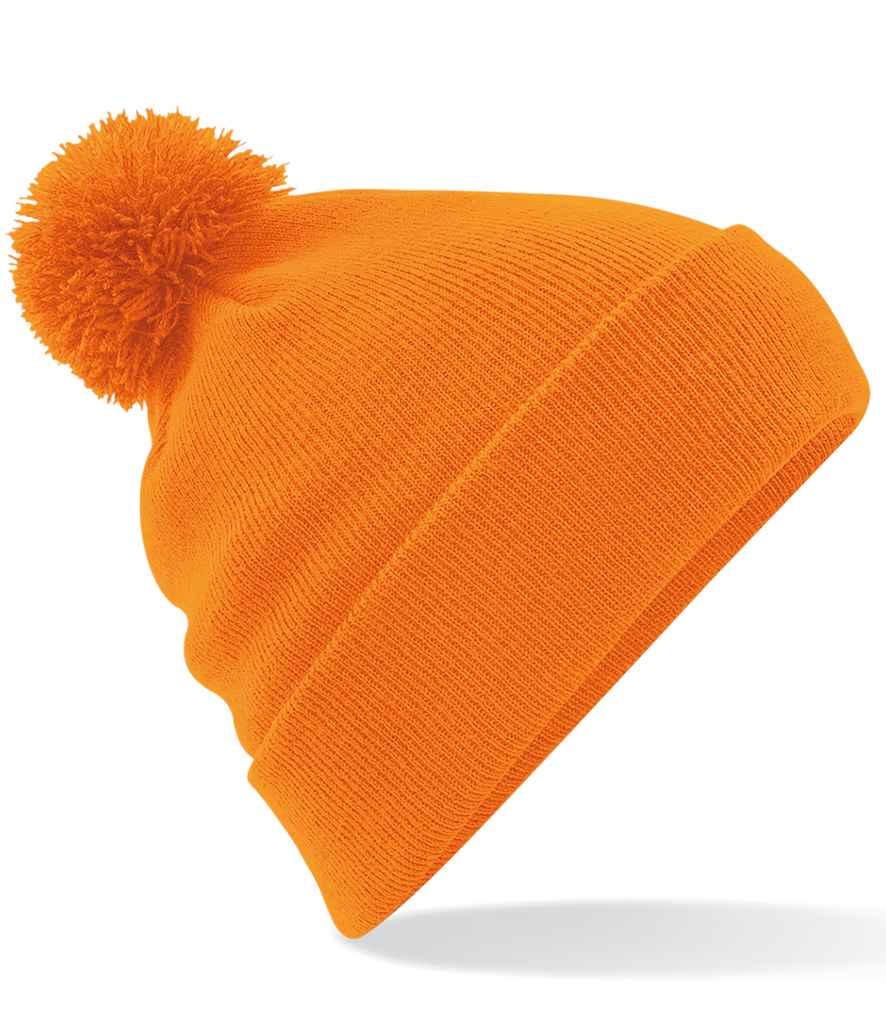 Beechfield Original Pom Pom Beanie in ONE Orange by Beechfield — Custom branded clothing by Print Press, featuring premium embroidery produced in our specialist print lab in the UK.